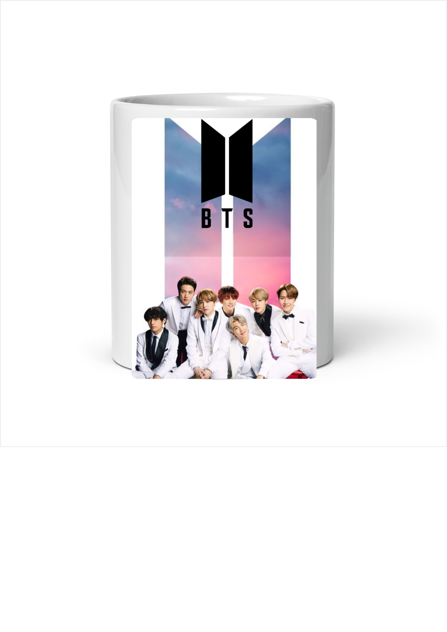 BTS White Ceramic Mug with Color Inside - White