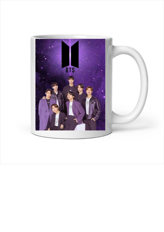 BTS White Ceramic Mug with Color Inside - White