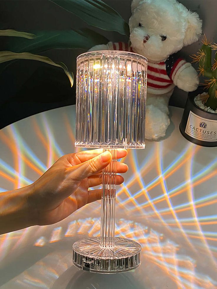 16 Color Diamond Crystal Lamp With Remote LED Crystal Table Lamp (L)